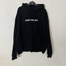 Unknown London Black Size Large Spell Out Logo Front and Back Hoodie Hoody Top