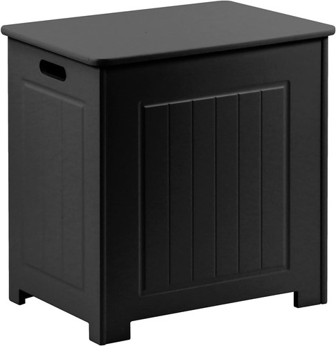 Wooden lidded laundry hamper - wooden,
