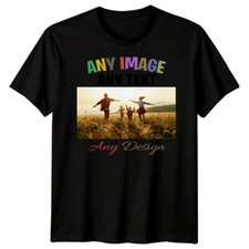 Photo Upload Custom Mens T-Shirt Personalised Any Image Tee