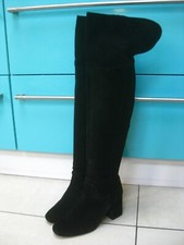 Zara 4 Over knee BOOTS thigh high black suede heel leg principal boy TRAFALUC