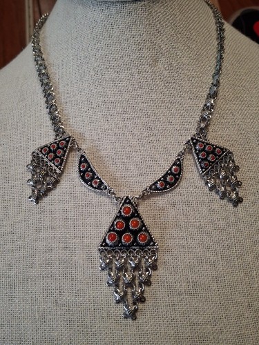 Vtg red coral sterling - vtg,