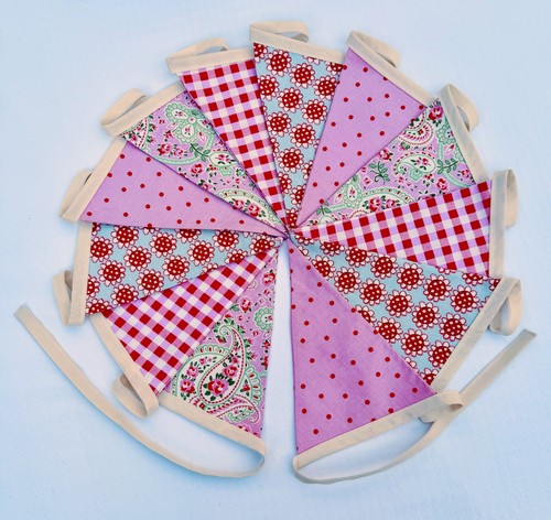 Shabby chic fabric bunting - chic,