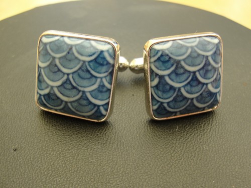 Unusual silver cufflinks - silver, with
