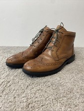 TREDFLEX  DESIGNER UK 9 EU43 MENS TAN LEATHER ANKLE Lace Up Brogue BOOTS