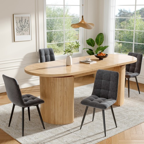 Extendable oval dining table - table, &