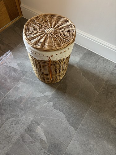 Wicker basket with lid and - basket,