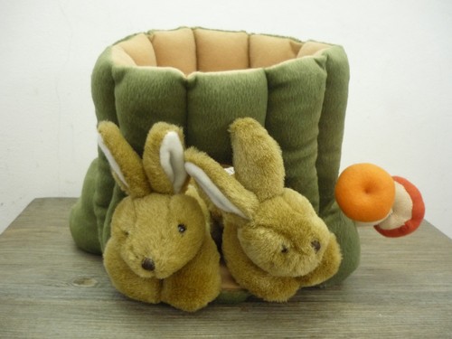 Bunny rabbits laying tree - bunny, in