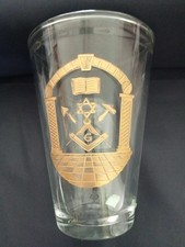 Wheel Engraved Masonic Vase Infilled  With Special Gold Paste  see details