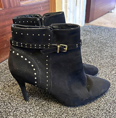 Women black suede ankle - black,