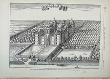 Original Old Antique Print