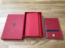 lovely looking genuine unused ferrari travel credit card wallet leather red boxe