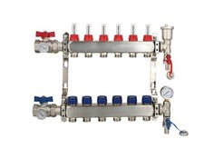 Water Underfloor Heating Manifold Stainless steel 2-12 ports Grundfos pump pack