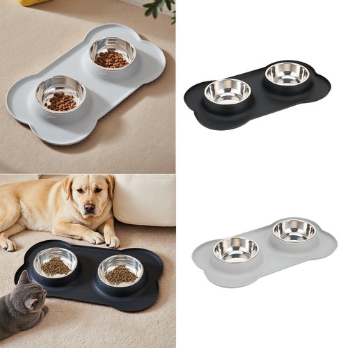Double pet dog bowls - double,