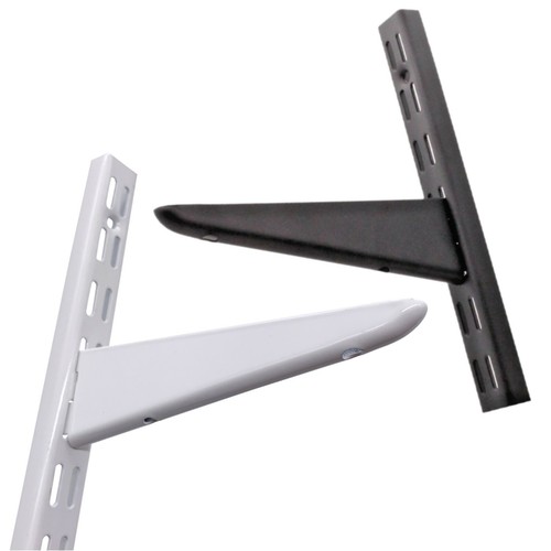 Twin slot shelving white - shelving, black
