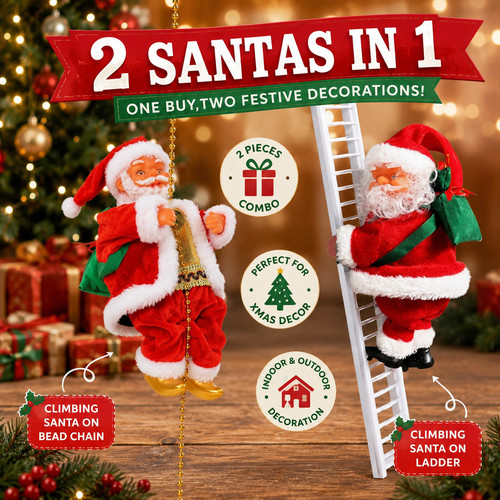 Animated climbing santa claus - animated,