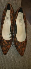 M&S Womens Court Shoes Leopard