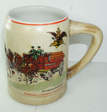 BUDWEISER World Famous Clydesdales Collectable Beer Stein Mug Ceramarte Brazil