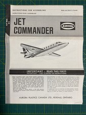 VINTAGE JET COMMANDER AURORA MODEL KIT 851960'S   INSTRUCTIONS ONLY
