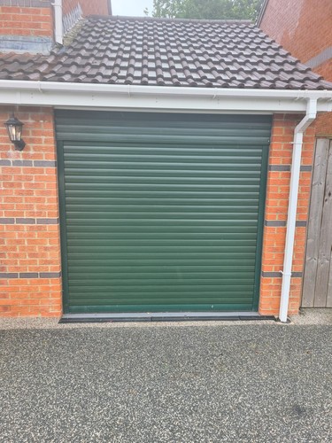 Green roll garage door - green,