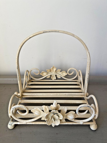 Cream metal napkin - cream, holder