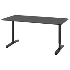 IKEA BEKANT Desk , black stained ash veneer/black, 160x80 cm