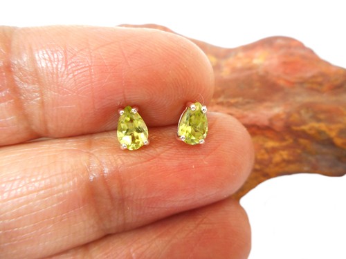 Peridot gemstone stud - peridot,