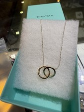 $525 Tiffany & Co. 1837 Sterling Silver Interlocking Circles Ring Necklace