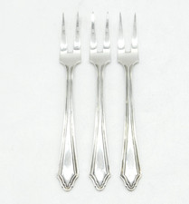 Set of Sterling Silver Pickle or Oyster Forks Antique 1930 Birmingham Art Deco