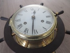 SCHATZ MARITIME WOOD & BRASS GERMAN 8 DAY CHIMING CLOCK