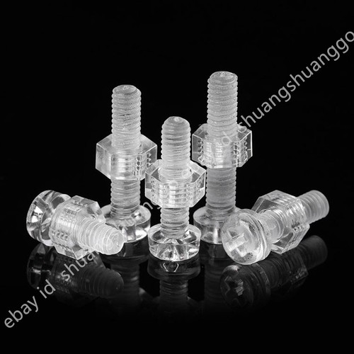 Clear round bolts plastic - clear,
