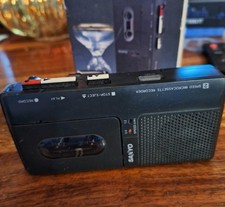 Vintage Sanyo TRC500M Micro Cassette Tape Voice Recorder Tested Working See Desc