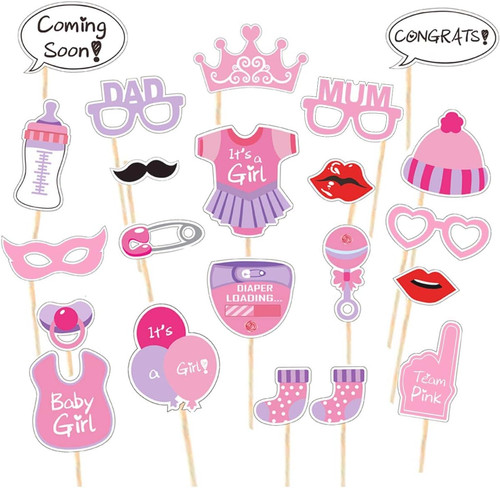 Baby shower photo booth props - baby,