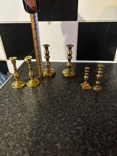 Brass candlesticks pairs - candlesticks,