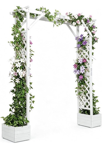 Wooden garden arbor with - arbor,