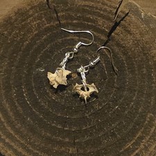 Stunning authentic Crow Vertebrae  Gothic  earrings  Real Animal Bone Taxidermy