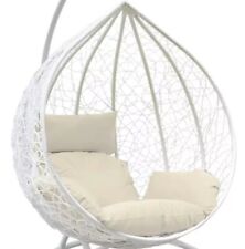 Rattan Egg Swing Chair Garden Bedroom Patio chair With cushions & Pole no Base