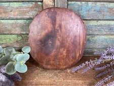 Vintage Rustic Hand Carved Wooden Bread Chopping Board Stand Plinth