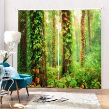 Green Jungle Forest 3D Curtain