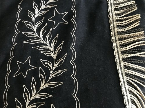 Black wool silver design - wool, /