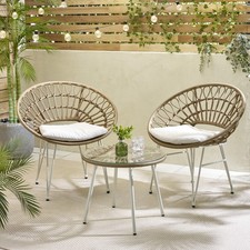 **Seconds** Crete Light Brown Rattan Outdoor Table & 2 Chairs Set