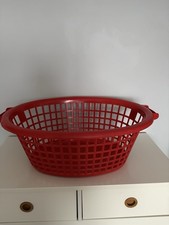 Vintage Red Laundry Basket