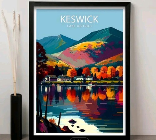 Keswick lake district - lake, wall