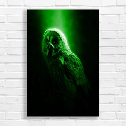 Majestic owl silhouette green - silhouette,