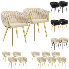 Dining Chairs Set Breakfast Room Chair Kitchen Padded Reading Seats Velvet