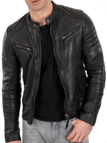 Mens real lambskin - real, leather
