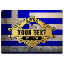 Greek Flag Bar Sign