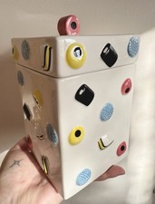 Vintage liquorice Allsorts ceramic cookie/sweet jar.