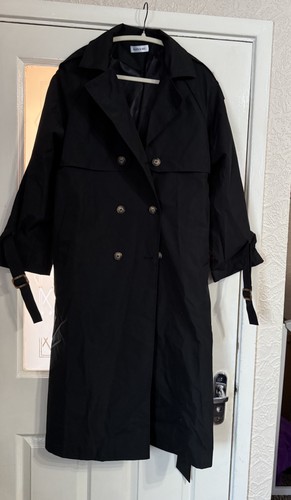 Long black mac - black, with