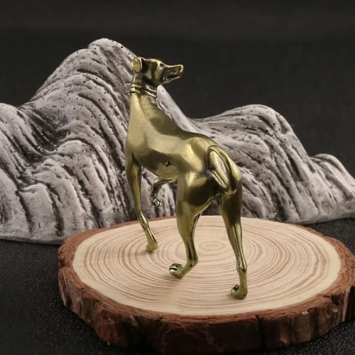 Brass greyhound dog figurine - greyhound,