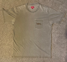 Vintage SS19 Supreme Overdyed Script Pocket Tee T-Shirt Brown Used Size M